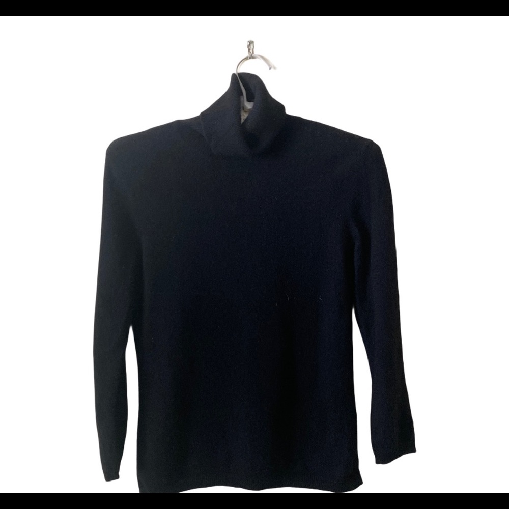 Ann Taylor Black Cashmere Turtleneck Sweater XS